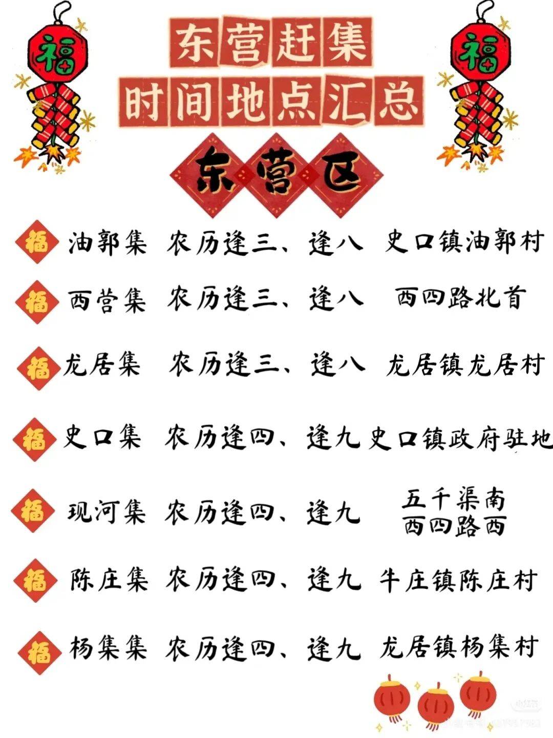 收藏！東營趕集時間地點彙總來了！